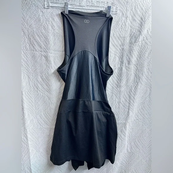 CALIA by Carrie Underwood Black Quarter-Zip Mesh Panel Tennis/Golf Dress - Picture 3 of 8